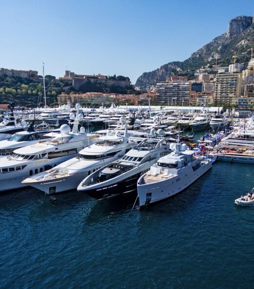 Aerial of the Monaco Yacht Show.