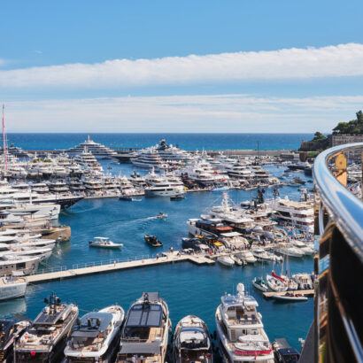 Aerial of the Monaco Yacht Show.